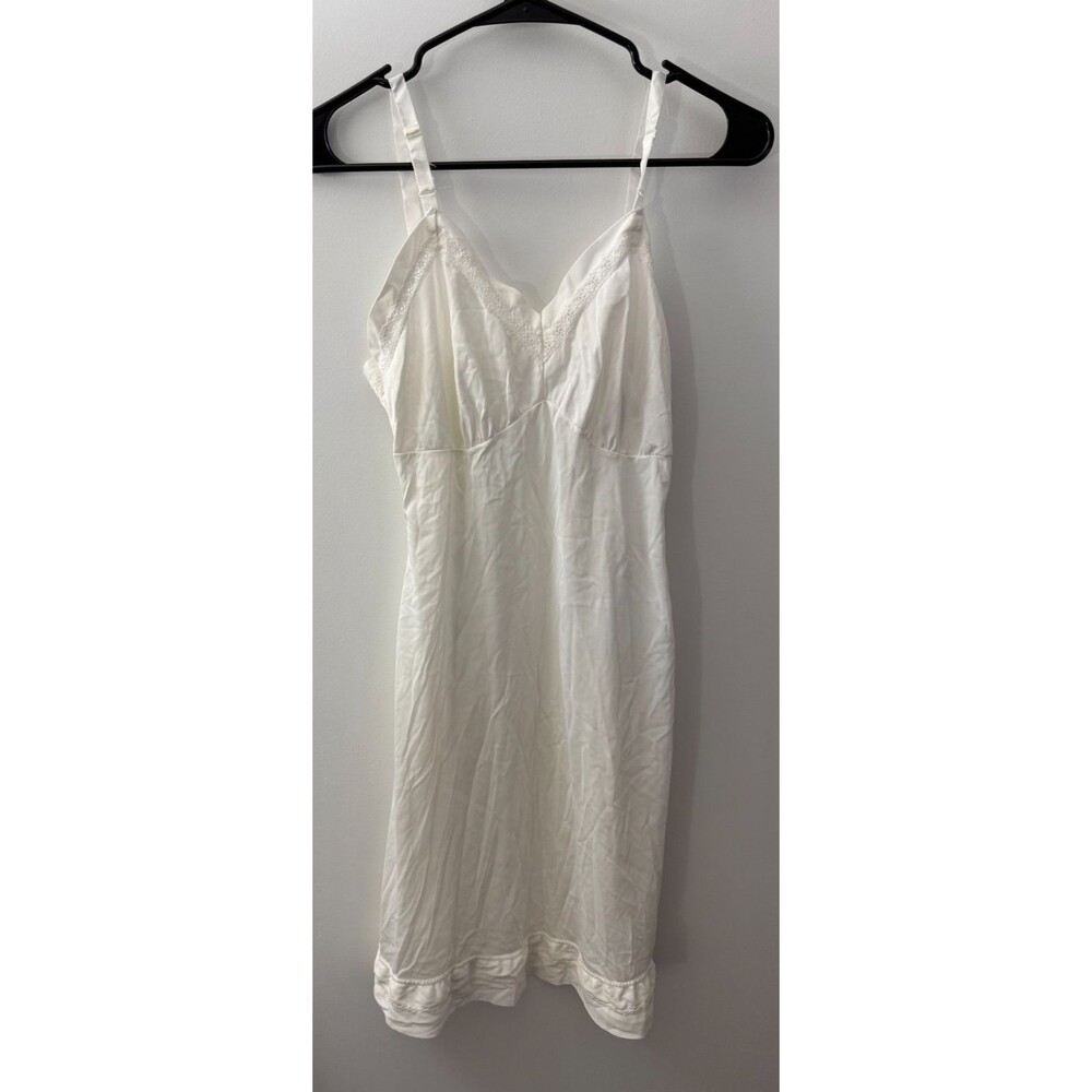 Vintage Slip White Lace Women's 32 Medium Camelot Full Length Angelic Dreamy